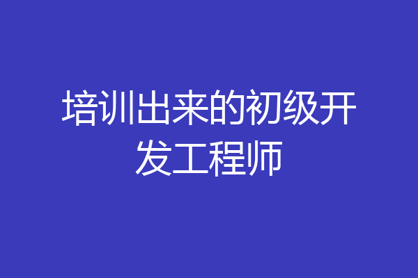 培训出来的初级开发工程师