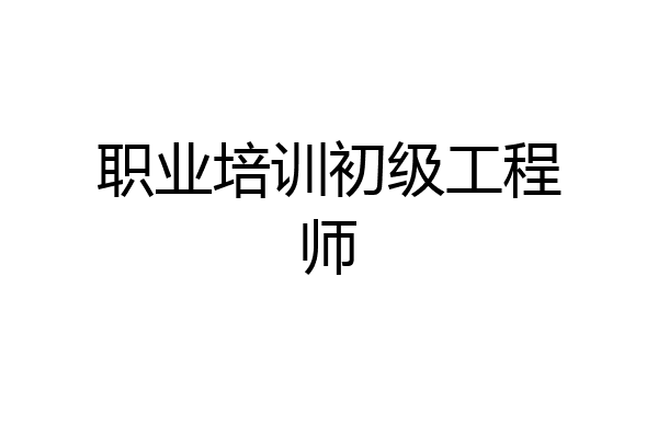 职业培训初级工程师
