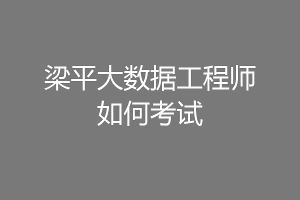 梁平大数据工程师如何考试