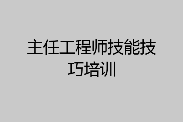 主任工程师技能技巧培训
