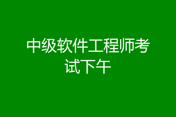 中级软件工程师考试下午
