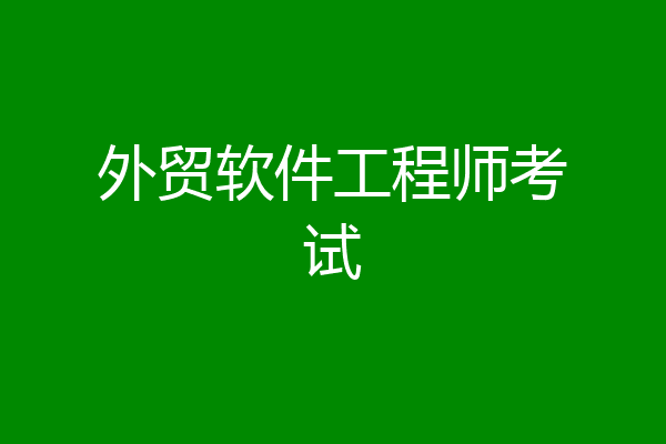 外贸软件工程师考试