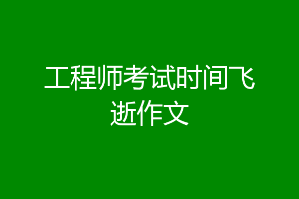 工程师考试时间飞逝作文
