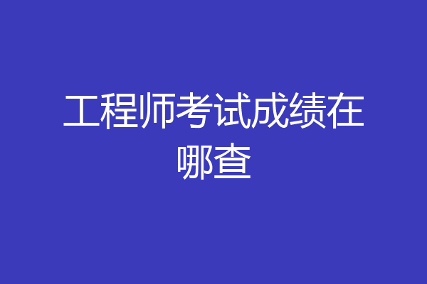 工程师考试成绩在哪查