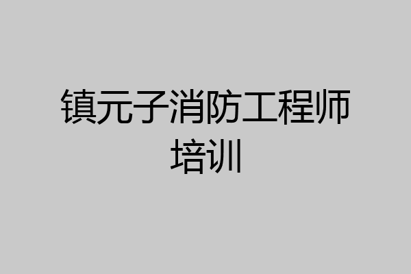 镇元子消防工程师培训