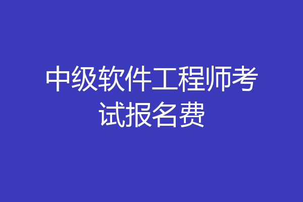 中级软件工程师考试报名费