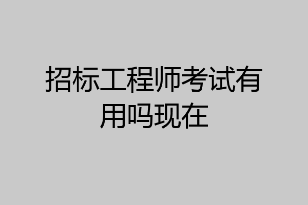 招标工程师考试有用吗现在