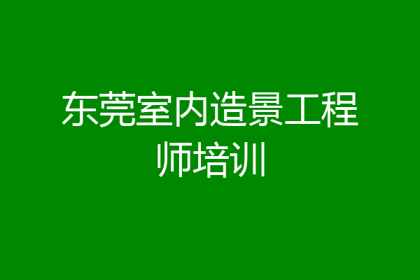 东莞室内造景工程师培训