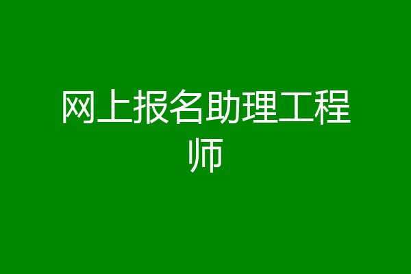 网上报名助理工程师