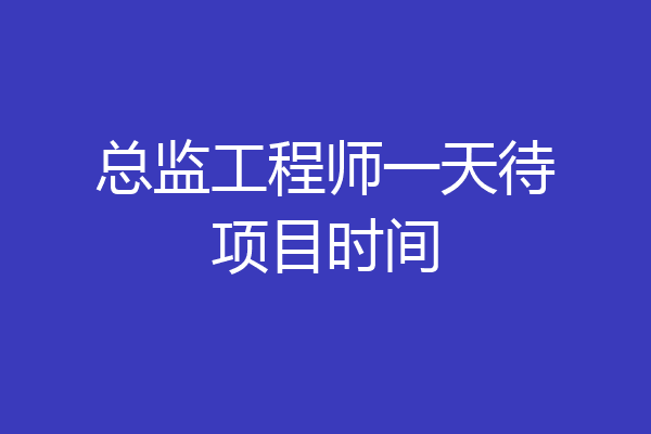 总监工程师一天待项目时间