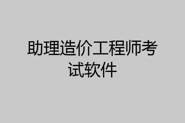 助理造价工程师考试软件