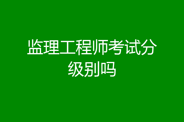 监理工程师考试分级别吗