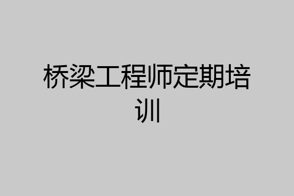 桥梁工程师定期培训