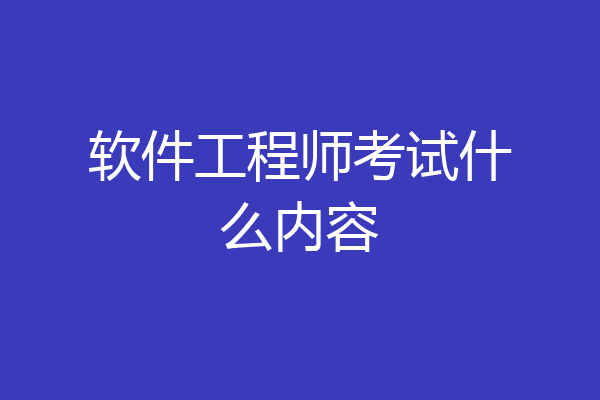 软件工程师考试什么内容