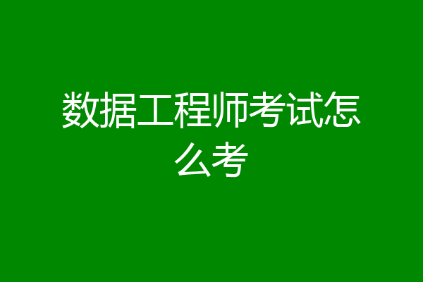 数据工程师考试怎么考