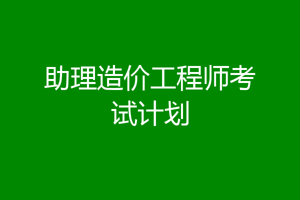 助理造价工程师考试计划