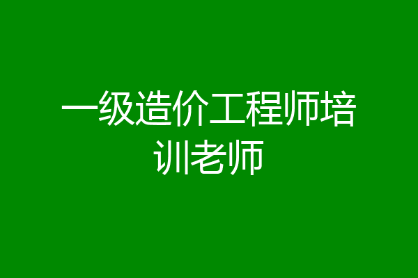 一级造价工程师培训老师