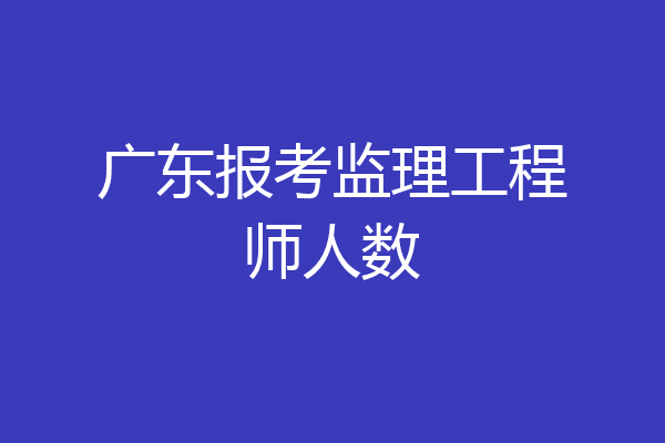 广东报考监理工程师人数