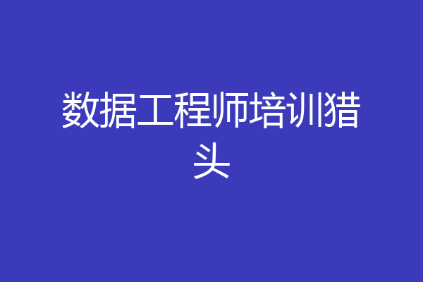 数据工程师培训猎头