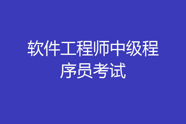 软件工程师中级程序员考试
