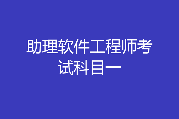 助理软件工程师考试科目一