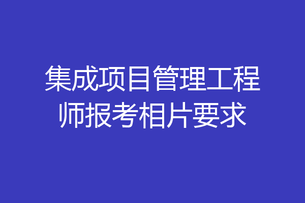 集成项目管理工程师报考相片要求