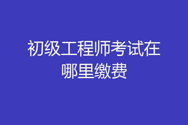 初级工程师考试在哪里缴费