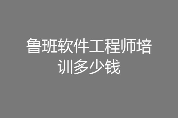 鲁班软件工程师培训多少钱