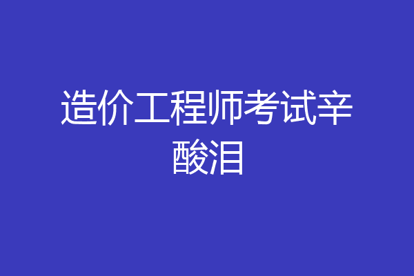 造价工程师考试辛酸泪