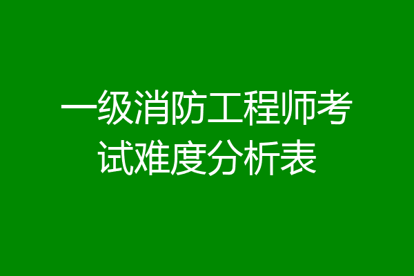 一级消防工程师考试难度分析表