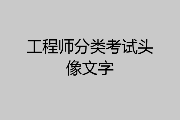 工程师分类考试头像文字