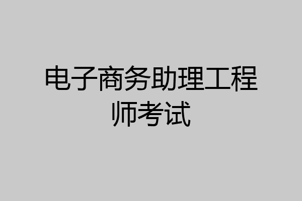 电子商务助理工程师考试