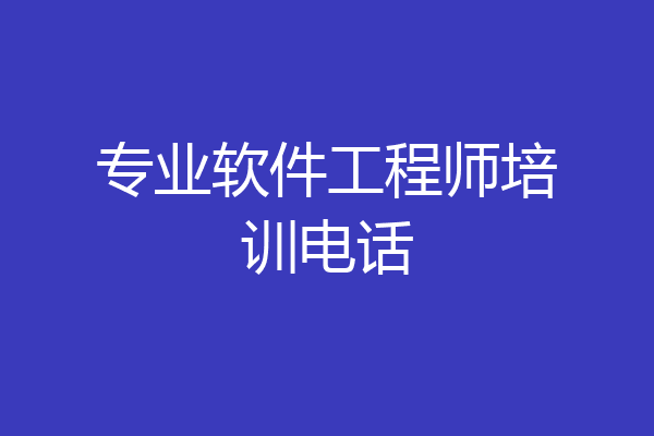 专业软件工程师培训电话