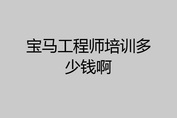 宝马工程师培训多少钱啊