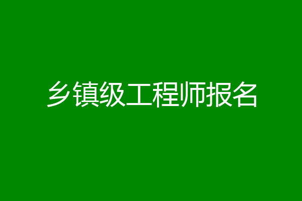 乡镇级工程师报名