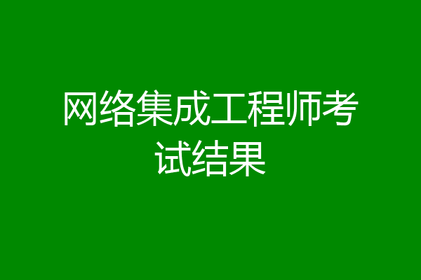 网络集成工程师考试结果