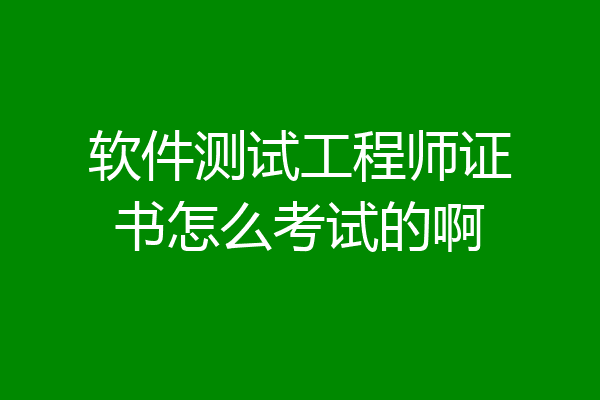 软件测试工程师证书怎么考试的啊