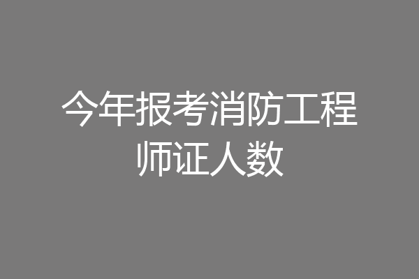今年报考消防工程师证人数