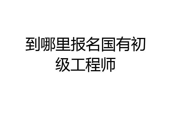 到哪里报名国有初级工程师