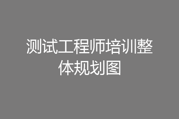 测试工程师培训整体规划图