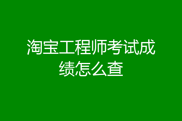 淘宝工程师考试成绩怎么查