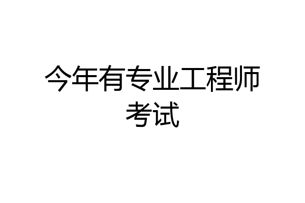 今年有专业工程师考试