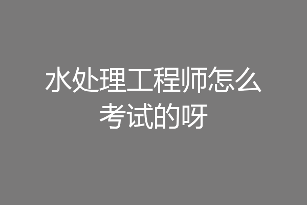 水处理工程师怎么考试的呀