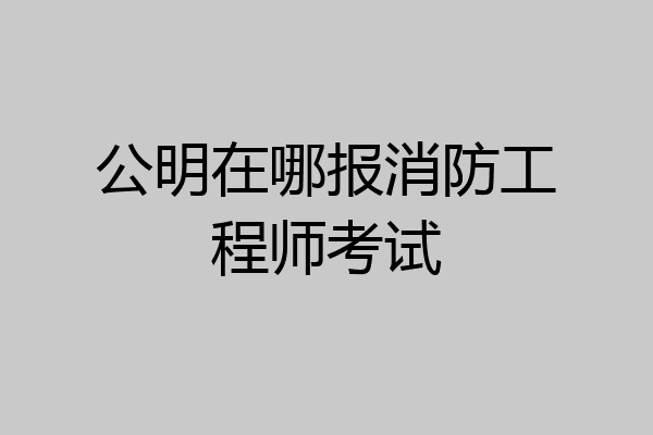 公明在哪报消防工程师考试