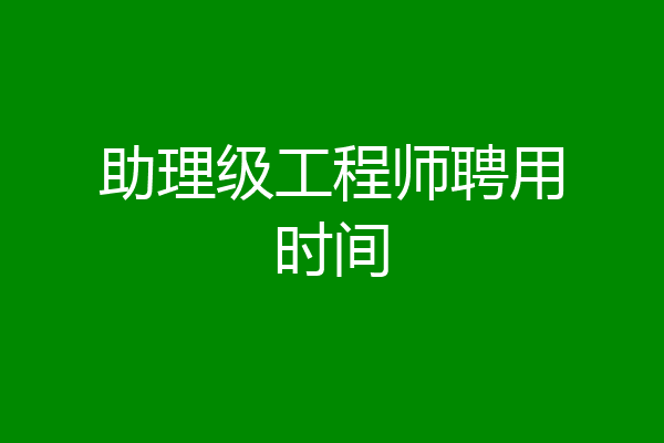 助理级工程师聘用时间