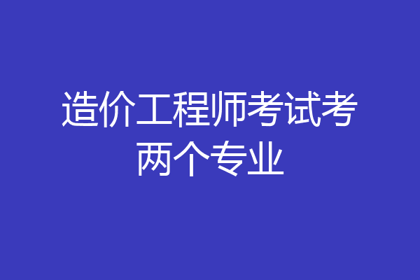 造价工程师考试考两个专业