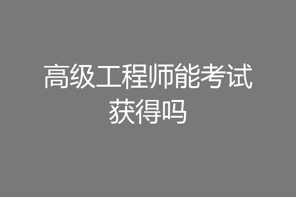 高级工程师能考试获得吗