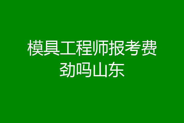 模具工程师报考费劲吗山东