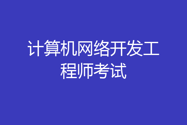 计算机网络开发工程师考试