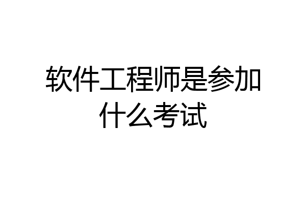 软件工程师是参加什么考试